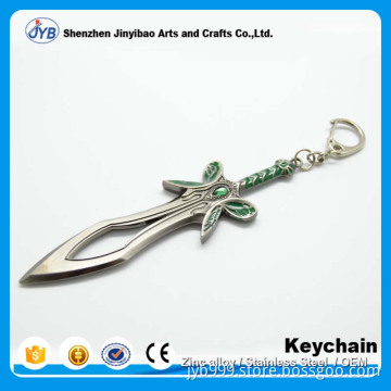factory wholesale custom 3d key ring sword shaped metal keychain